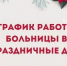 График работы Мелеузовской ЦРБ в период новогодних праздников - Мелеузовский район